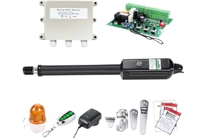TOPENS A5 Electric Swing Gate Opener Kit Medium Duty Automatic Single Gate Operator for Single Swing Gate Up to 5 Meters or 250 kg, for Driveway Fence Garden Home Ranch, with 24V Blinker Warning Light