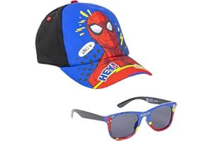 That Mouse Fashion Official Spider-Man Baseball Cap and Sunglasses Set | Perfect Summer Accessories for Holiday | Adjustable Sizing | 100% UV Protection | Boys Sunglasses | Boys' Hats & Caps