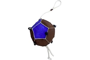 Equipride Horse Relax Toy Made on Leather for Stable Outdoor Play Ball (Blue/Brown, 35")