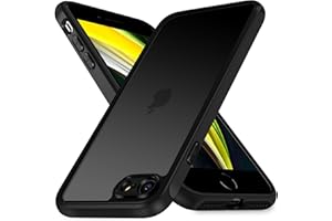 ‎IVOLER ivoler Etui na iPhone SE 2022/2020 (3./2. generacji) / iPhone 8/7, ochrona aparatu, standard wojskowy, odporne na wstrząsy etui, matowe, półprzezroczyste, odporne na odciski palców, czarne