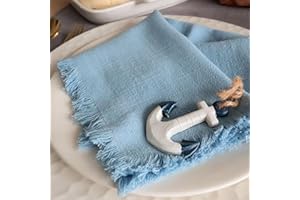 MIALILY Rustikale natürliche Baumwoll-Stoffservietten Set von 6 Stück, weich, bequem und wiederverwendbar, Leinen Servietten, Tuch für Hochzeitsfeier und Party-Dekoration Set