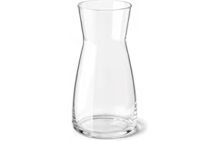 Vases, Vase Flowers Glass, Ledoir 20cm 8 Inch Tall Modern Essentials 1L Clear Modern Living Room Round Flower Jug Pampas Decor Simplistic Gifting Flowera Tulip Rose