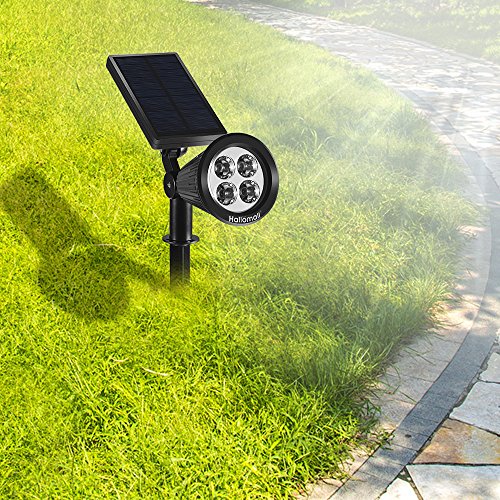 GrandeBeing® led solar garten leuchten außen lampen Rampenlicht Wand Lampen Solar Betrieben Wasserdicht Beleuchtung für Landschaft Garten Fahrweg Pfad Hofen Rasen, Solar Energie Freiland Leuchten, Praktische Sichere Lampen nicht nur für den Boden auch für Wände (2 Schwarz) - 5