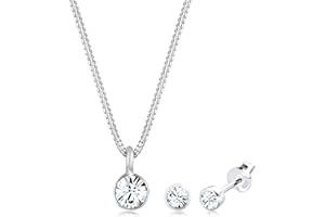 Elli Schmuckset Damen Elegant mit Kristallen aus 925 Sterling Silber