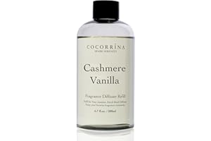 COCORRÍNA Raumduft Nachfüller 200ml mit 8 Duftstäbchen, Cashmere Vanilla, Langanhaltender Duft mit natürlichen ätherischen Ölen, für Wohnzimmer, Schlafzimmer und Badezimmer