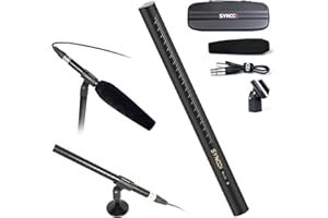 SYNCO Mikrofon Shotgun XLR D2, Hiperkardioidalny, Kondensatorowy, Do Strzelby Ze Złączem XLR, Nagrywanie Wideo/Audio Do Kamer