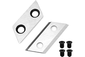QWORK® 2 piezas de cuchillas de repuesto para trituradoras y 4 piezas de tornillos compatible con QJ1200SP, McCulloch MCS2001