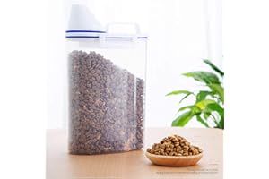 MSYU Conteneur de nourriture pour animaux de compagnie pour chiens Conteneur de nourriture pour chat avec bec verseur + boucles d'étanchéité + plastique sans BPA + hermétique pour oiseaux