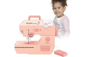 Plesuxfy Machine à Coudre pour 8 à 12 Ans - Mini Jouet Machine à Coudre avec du matériel Bricolage | Accessoires et Fournitures Couture pour Enfants débutants Travel GIF Girls