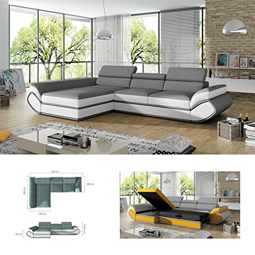 Canape Angle Cuir Gris