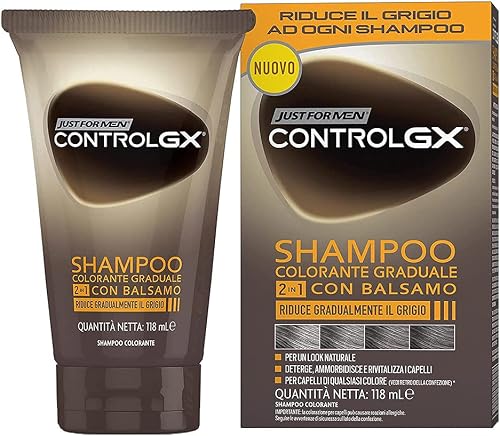 Just For Men Control GX Champú & Acondicionador para Canas Hombre, 118ml | Reduce canas gradualmente con cada uso, para todos