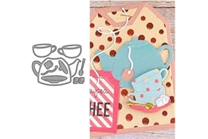 LZJSYKDQ Teapot Die Cuts for Card Making, Cup Metal Cutting Dies for Paper Scrapbooking, DIY Stencils for Album Party Wedding Festivals Decoration