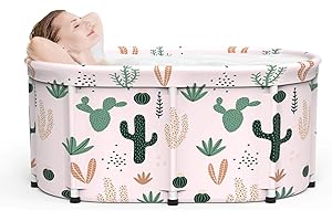 TONGYUNDACHENG Bañera de baño plegable portátil, bañera plegable para adultos, bañera de baño para familias separada de 80-100 cm, bañera de baño en apoyo para ducha, ideal para baño caliente con hielo