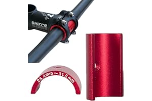 BNVB Adaptateur de Potence de vélo,Guidon réducteur de Tige 31,8 mm à 25,4 mm en Alliage d'aluminium, adapteur, entretoises, Feuille de Conversion pour Guidon de VTT