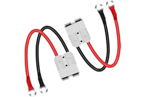 SZHUGEKI 2 Pezzi Batteria a Connessione Rapida da 50A 600V, Cavo di Collegamento Batteria con O-Ring da 10 AWG 20CM, Compatibile con Connettori Anderson per Carrelli Elevatori, Adatto per Automobili