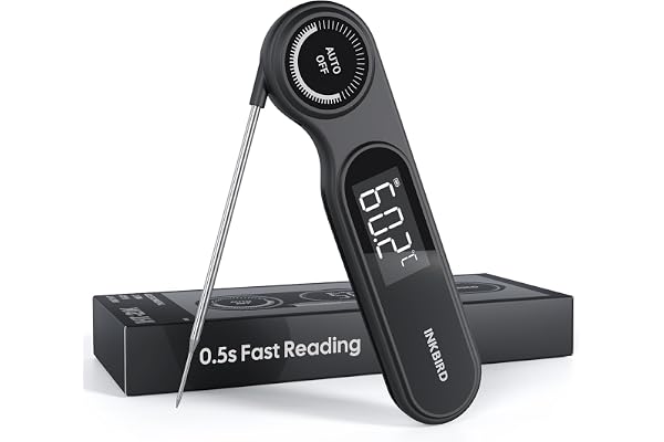Inkbird Köttermometer grilltermometer digital, 0,5 s omedelbar display | IHT-21K stektermometer, LCD-skärm, IP65 vattentät, ± 0,3 °C precis, termometer matlagning för kök, grill, grill, bakning