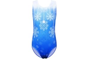 ZNYUNE Girls Ballet Leotards Colorful Flake of Snow Element Kids Gymnastics Sportwear leotards 3-12 Years