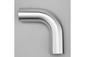 AC Performance 3" (76mm) OD 90 Degree Aluminum Elbow Intercooler Pipe Air Intake Tube, 1.3D Radius, Brushed Finish
