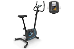 KLAR FIT Myon Cycle - Vélo d'exercice, Volant d'inertie de 12 kg, Entraînement par Courroie avec SilentBelt, 8 Niveaux, Moniteur de fréquence Cardiaque dans la poignée