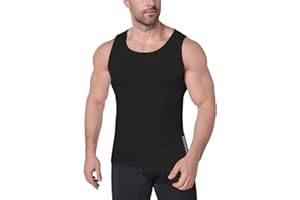 Towintec Debardeur Compression Homme T-Shirt Skinny Ventre Plat Hommes Gilet Slim L'été Aérée Course à Pied Football Sport Sweat-Shirt Maillot de Corps Serré Col Rond Respirable