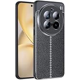 Ehr. Vivo X200 Uyumlu Kamera Korumalı Deri G&ouml;r&uuml;n&uuml;ml&uuml; Silikon Kılıf (Siyah, Vivo X200)