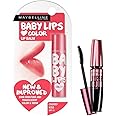 Maybelline New York Baby Lips Glossy Lip Balm, Cherry Kiss, 4G And New York Hypercurl Mascara Waterproof, Black, 9.2Ml