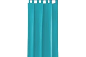 Bestlivings - Tenda decorativa a panello, modello Ellen, con nastro universale e passanti, Poliestere, türkis - petrol, Schlaufenschal 140x245cm