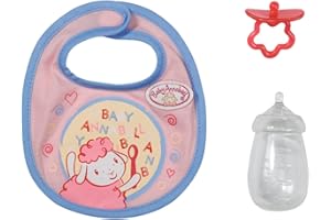 Baby Annabell Little Set de Comida-para muñecas de 36 cm-Incluye Babero, biberón y Chupete-Fácil para Manos pequeñas-Fomenta la empatía y Las Habilidades sociales-Edad: 12+ Meses, Small (706534)