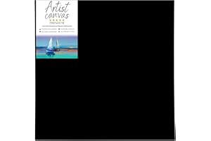 GP TONER Toile à Peindre Noir Toiles Fournitures Artiste Peinture Différentes Tailles Lattes de Bois 40x40 cm Adaptées pour Acryliques, Huile, Aquarelle, Enfants, Débutants