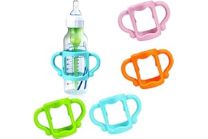 MEZOKUCEL Dr Brown 4 Pezzi Manici per Biberon Universale, Silicone, Senza BPA, Facili da Tenere (colore)