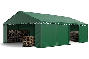 TOOLPORT Tente de Stockage 5x8 m abri bâche PVC 700 N imperméable Vert foncé