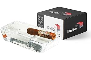 GOSOYO Posacenere per Sigari, Grandi Posacenere per Sigarette, Grande Vetro Pesante per Patio(1kg)/Esterno/Interno/Decorazioni per la Casa, Gigante di Lusso per Sigarette Premium da Esterno