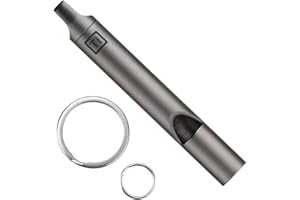 Gosknor Silbato de Emergencia, Silbato de Seguridad de Titanio con 2 Anillos de Llavero Silbato de Supervivencia para Exteriores Acampada Senderismo Navegación Silbato de Adiestramiento Canino