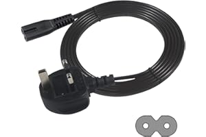 KC cable TV power cable 3M, 2 Pin Mains Power Lead Fig Figure 8 UK Power Cable, IEC320C7 to BS 1363 C7 Figure 8 Power Lead compatible with Samsung LG Philips Toshiba TV/Printer/PS4/PS3/PS5…