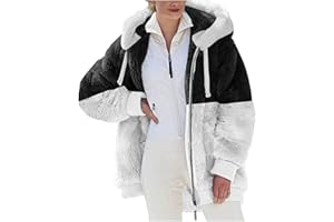 WZYYDS Veste Polaire Femme Fille Hiver Chaude Sweats Manteau À Capuche Zippé Laine Épais Grande Taille Teddy Blousons Fourrure Hooded Manche Longue Pas Cher Mode Automne Hiver Outerwear