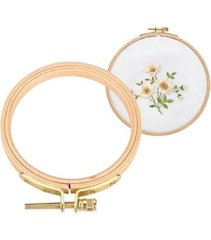 Klein Borduurraam Mini Ring Borduurwerk Frame Mini Hout Hoepels Houten Cross Stitch Hoop Borduurwerk Borduurring Kruissteek Hoepel voor Cross Stitch Ronde Borduurwerk Hoepframediy Ambachten 10 Stuk
