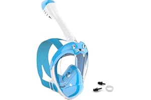 Jwintee Maschera Subacquea per Bambini Jwintee, Comoda, Impermeabile, Antiappannamento, Vista Panoramica a 180°, Supporto per Fotocamera Smontabile a Piacimento; Aspetto Molto Bello