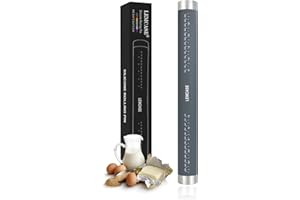 LEMCASE Rouleau Patisserie - Rouleau à Pâtisserie en silicone sans poignées, accessoire de cuisson parfait pour fondant, pizza, gâteaux, pâte à pâte et pâte brisée 40cm | Gris