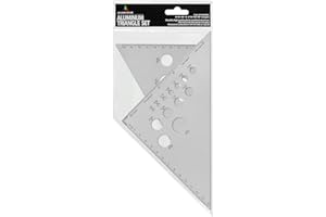 Alumicolor Calibrated Triangle Set: 6 inch 45-90 Degree and 8 inch 30-60-90 Degree Triangles, Aluminum, Silver (5200-1)