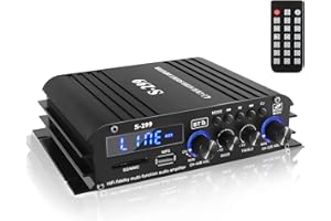 Etlephe 4.1 Canali Mini Amplificatore audio, Amplificatore Bluetooth 5.0, 50Wx4 + Subwoofer attivo, Amplificatore per altopar