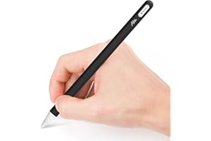 Articka Grip - Apple Pencil 2nd Generation Sleeve with Ultra-Thin Smooth Silicone Grip - Ergonomic Accessories Compatible with Magnetic Charging & Double Tap (Satin Black)