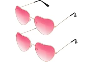 NXPUXP Herz Sonnenbrille,Herz Brille,Herzförmige Damen-Sonnenbrille mit Metallrahmen,Retro Partybrille für Kostüme(Nicht UV-Schutz)