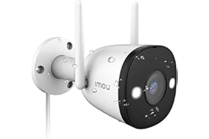 Zewnętrzna kamera monitorująca WiFi Imou, wodoodporna zewnętrzna kamera IP WiFi 2,5K z kolorowym widzeniem w nocy 30 m, wykrywaniem ludzi AI, kompatybilna z Google Home Alexa (Bullet 2E 4MP)