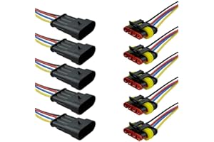 Mintice™ 5 X 4 broche voiture de façon automatique étanche connecteur électrique kit de prise de courant avec du fil AWG de calibre marin
