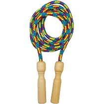 Corde à Sauter KLEINTOBER En Coton - 220 Cm Réglable - Poignées Bois - Avec Guide D'exercices