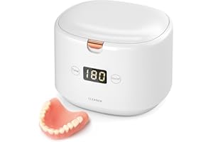 FIVEHOME Ultraschallreinigungsgerät Zähne 230ml, 45000HZ Ultraschallreiniger für Zahnprothesen, Mundschutz, Retainer, Ultraschall Reinigungsgerät mit Timerfunktion, Hocheffiziente Reinigung mit Ultraschall