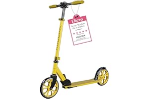 HUDORA Monopattino Up 200 - Monopattino silenzioso in alluminio per peso fino a 100kg - Con altezza regolabile e struttura pieghevole - Monopattino fluido per bambini/ragazzi e adulti