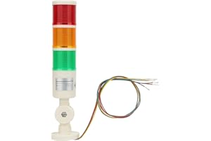 RISEGUN Luce di Segnalazione, Torre Faro di Segnalazione a 3 Strati 24 V DC Industriale Colonna Torre di Allarme Lampada Spia Lampeggiante Spia LED Pieghevole per Sicurezza