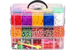 Savieva Loom Band Kit, 15000+ Loom Rubber Bands in 25 Colors with Storage Box, DIY Friendship Bracelet Making Kit for Kids Christmas Gifts, Girls Birthday Presents, Loom Bands Starter Set
