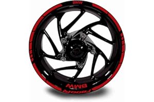 CUAC REVOLUTION Juego Completo Pegatinas LLANTA para BMW F800R ADESHIVOS Logos + Marca Ambos Lados (Rojo)